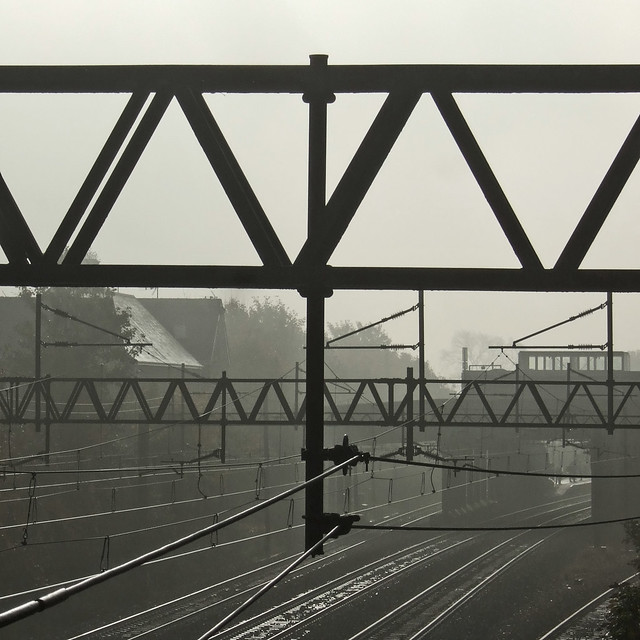 mossley hill station in the morning mist