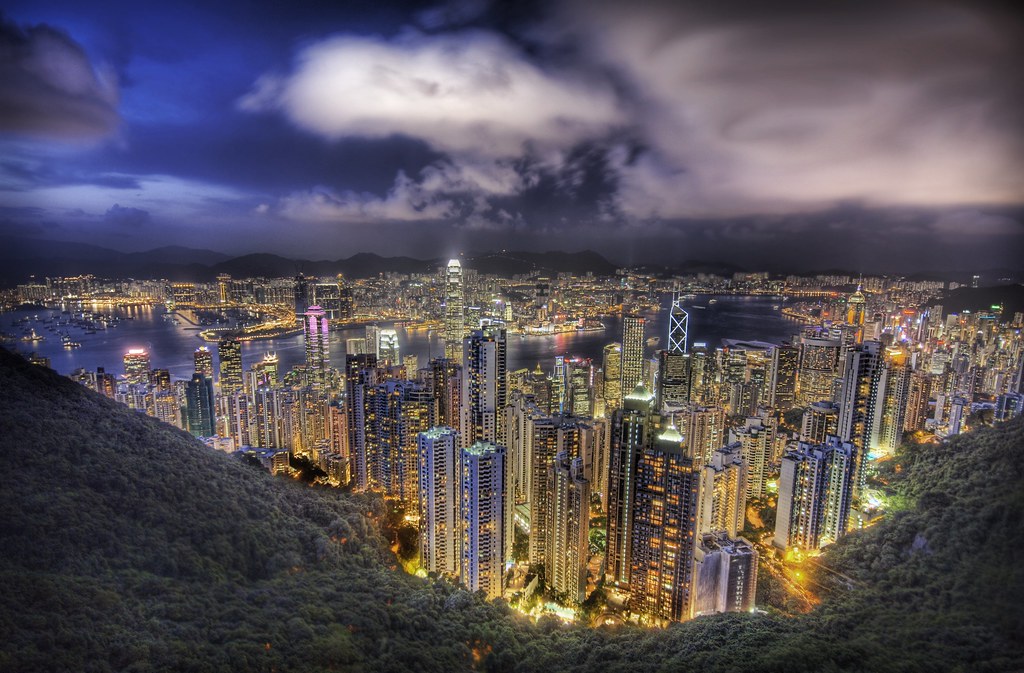 Hong Kong from the peak on a summer's night by Trey Ratcliff