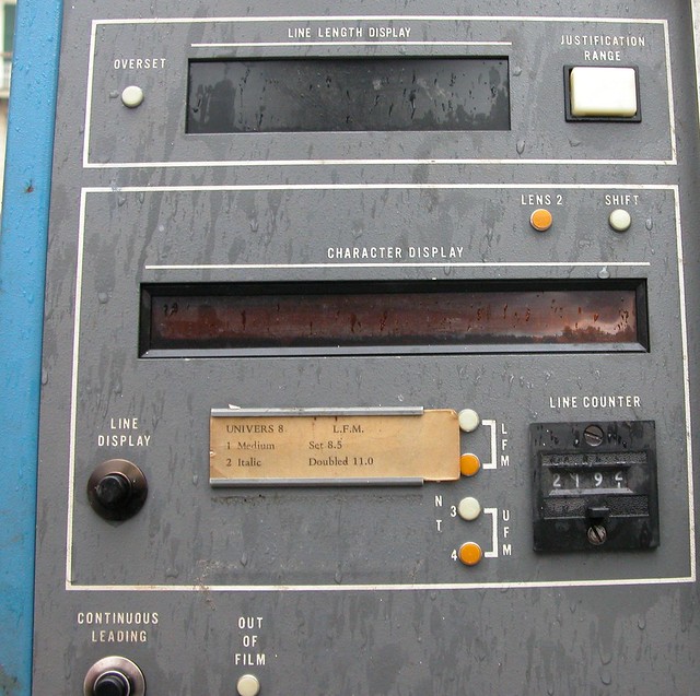 compugraphic compuwriter display