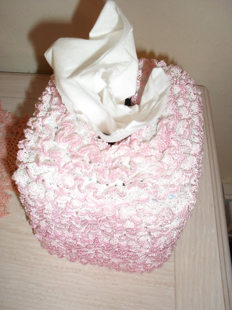 Crocheted Tissue Box Cover.