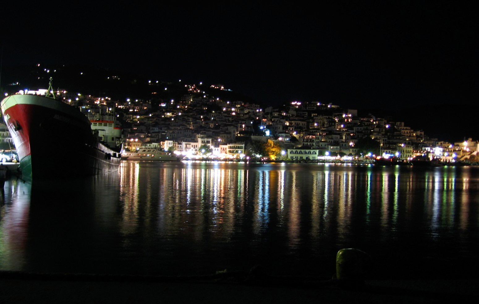 Skopelos port by night (remake)