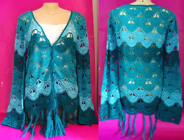 casaco crochê guaraná brasil artesanal