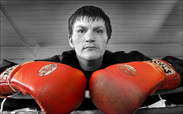 Ricky Hatton - on the ropes - portrait