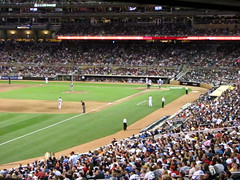 Left field looking home at Target Field