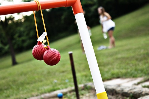 red game yellow fun outside rope gradparty golfballs ladderball