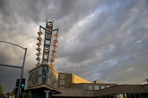 sign sunrise movie marquee dawn washington theater spokane theatre garland monroe