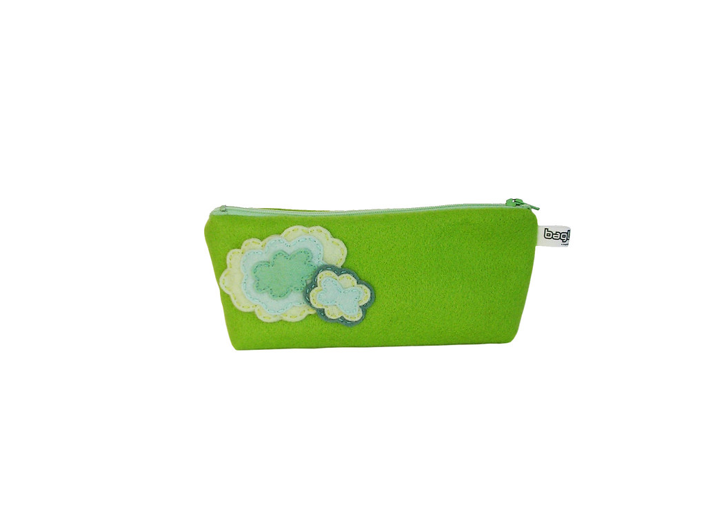 Green clouds pencil case | Fun felt pencil case with appliqu… | Flickr