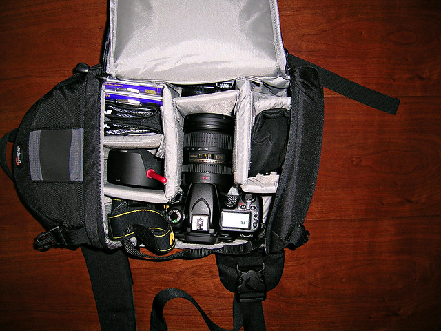 Main compartment of Lowepro Slingshot 200 AW