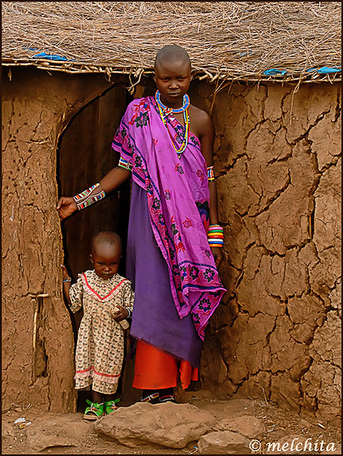 Masais Woman and Child