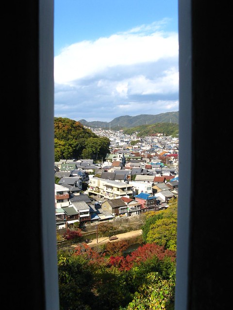 view of Himeji from bailey