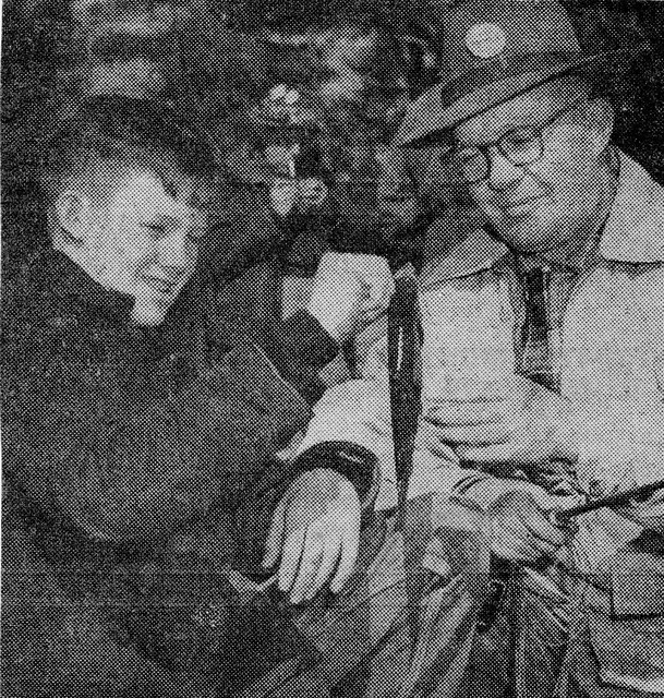 19550300PH-65  Dick and Jack Leonhardt  Norfolk,MA  Trout Club  from the Boston Globe  March 1955