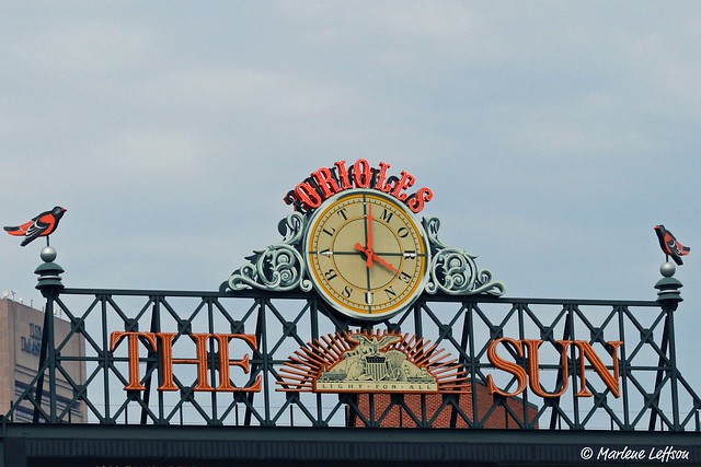 Orioles Baltimore Sun Stadium Clock