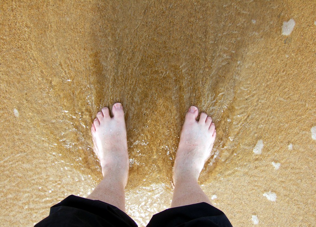 Atlantic washes out over my feet