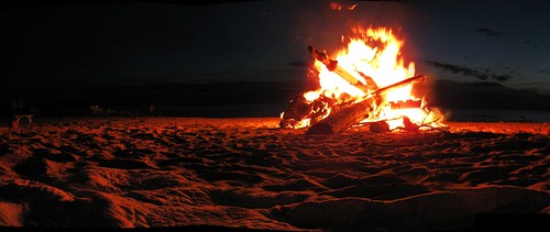 autostitch beach bonfire hanfordbay sunsetbay watchingthefireworksnextdoor