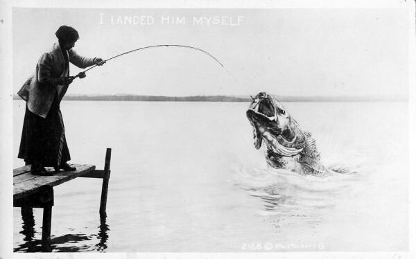 Women Fishing Michigan Old Vintage Humor