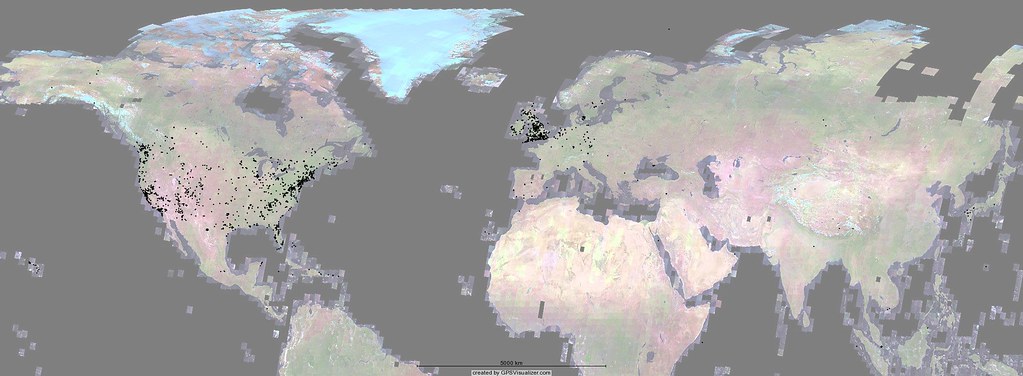 Flickr's First 10,000 GeoTagged Images, Locations Plotted … | Flickr