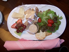 Thu, 01/26/2006 - 11:23am - This was waiting when I arrived at the Waterloo House in Hamilton. Finger sandwiches (salmon, ham, cucumber), brie, cheddar, walnuts, salad. Yum.