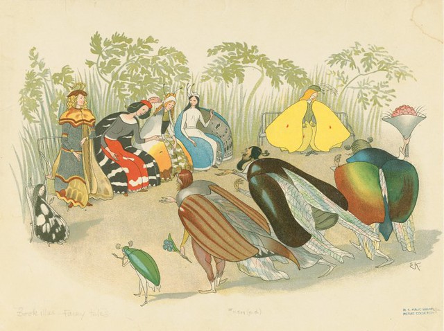 Beetles paying homage to butterflies  From Sommervögel (Cöln Schaffstein n.d.) Kreidolf, Ernst 190---