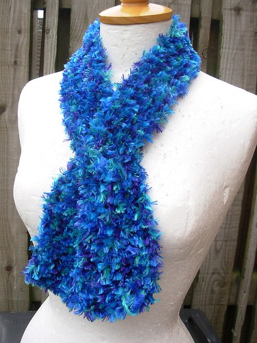Download Knit fancy fur scarf in turquoise teal blue | flowersbyirene | Flickr