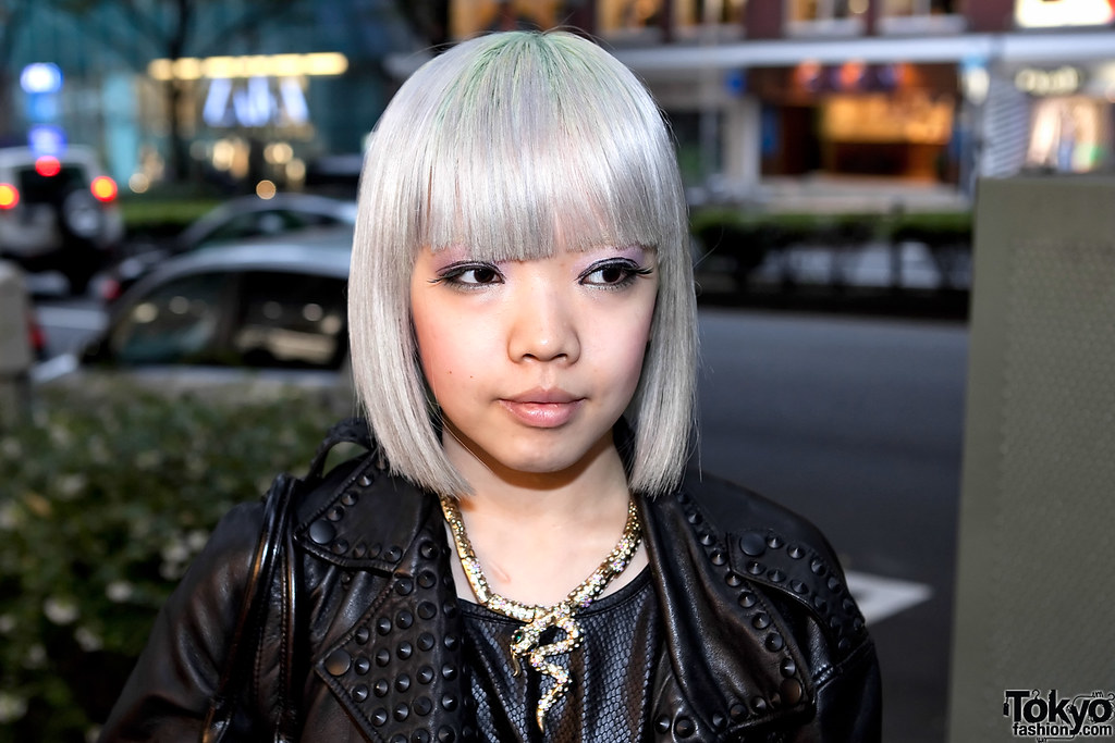 Silver & Green Hair in Harajuku | This pretty Japanese girl … | Flickr