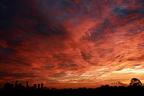red sky usa sun skyline clouds sunrise buildings downtown texas skyscrapers houston