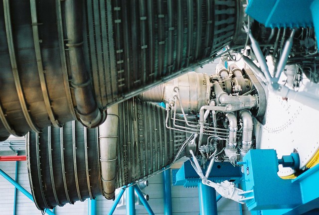 Two of the five main boosters on the main stage of a Saturn 5 rocket system