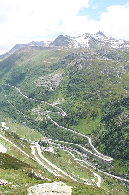 Twisty roads in the Swiss Alps
