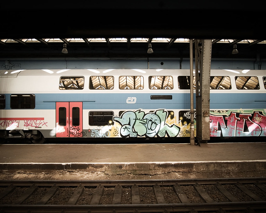 train station with cartoon wall | zene－the second flickr account | Flickr