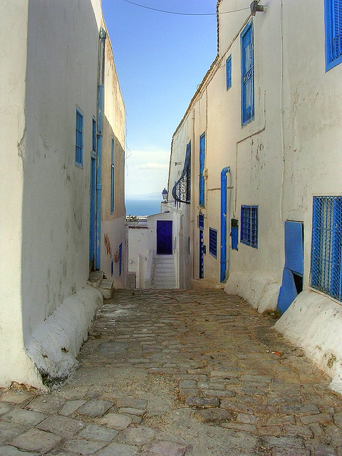 Sidi Bou Said (Túnez). Calle típica.