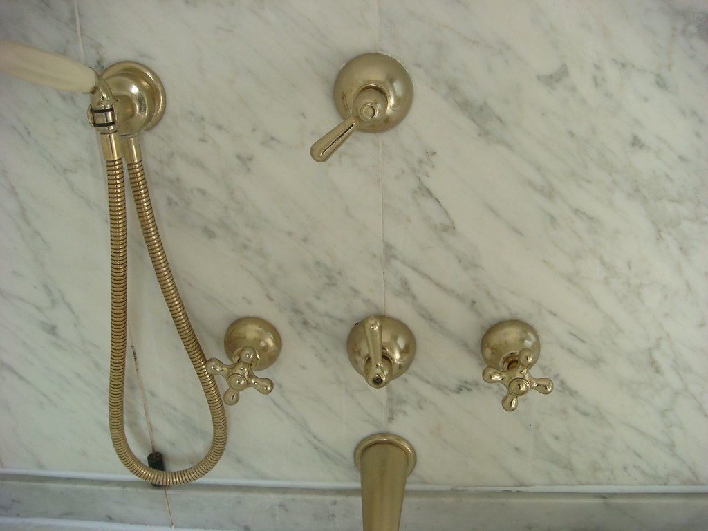 Brushed gold bathroom fixtures