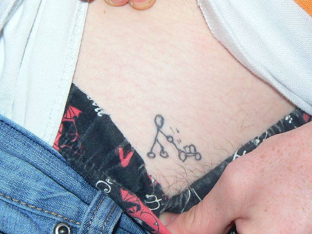 My Mad Wee Cousin's Pubic Tattoo. 