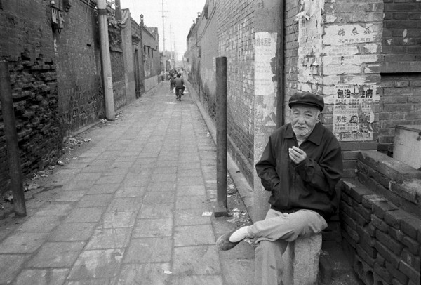 Alley and man, Ping Yao, China, 2005