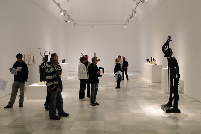 Visitors in Gallery of Museo Reina Sofia - Madrid, Spain