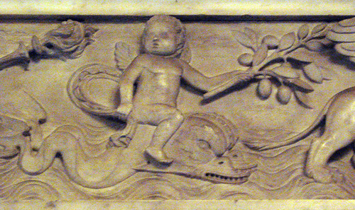 putti on angry dolphin | fat little angel riding sea mammal … | Flickr