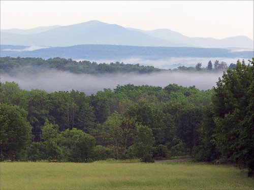 morning fog landscape catskills pastoral