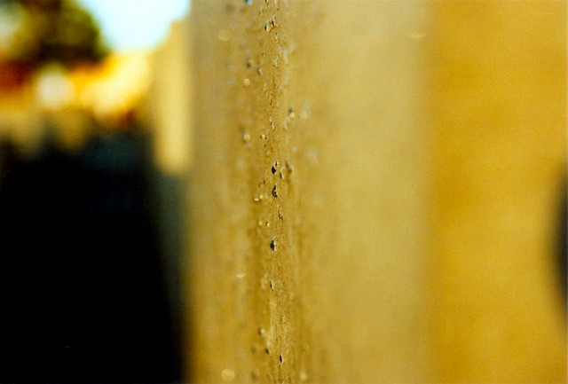 teardrops on the walls of the holocaust-monument