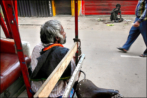 The poor and the Rickshaw man - Madurai