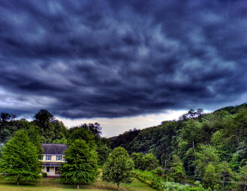 blue trees light sky house storm green colors clouds photoshop grey woods hdr photomatixw810i