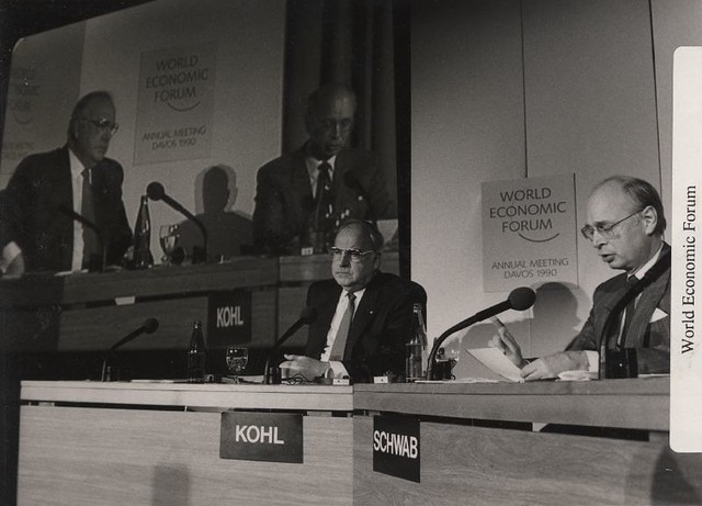 World Economic Forum Annual Meeting 1990 - Helmut Kohl & Klaus Schwab