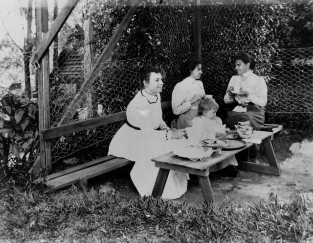 Afternoon tea in a garden at Toowong, Brisbane, ca. 1899