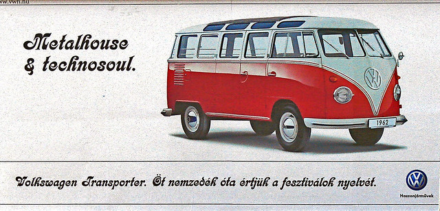 the future of the music is driven by an old vw van