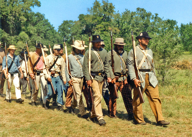 Confederate Soldiers March off to Battle, Granbury