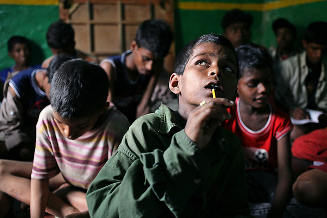 Street children at school - Kolkata, India