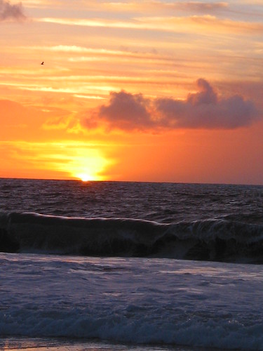 Three photos of the spectacular sunset at Redondo Beach on December 10, 2003.  