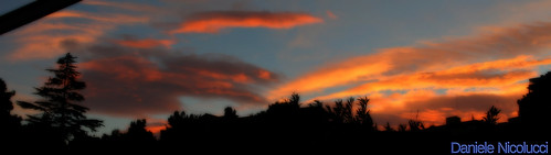 blue trees sunset red silhouette skyline clouds contrast landscape twilight dusk chieti