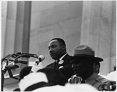Civil Rights March on Washington, D.C. [Dr. Martin Luther King, Jr. speaking.], 08/28/1963.