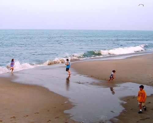 Running on the Beach by mmahaffie, Kids at play on Bethany Beach. Sunset on a Sunday evening.bethany beach delaware sunset ocean