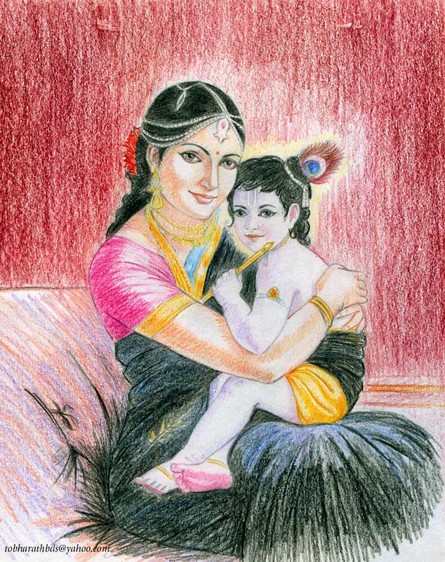 Chand Creation - # Pencil Painting with pencil color ornaments # Bal Krishna  | Facebook