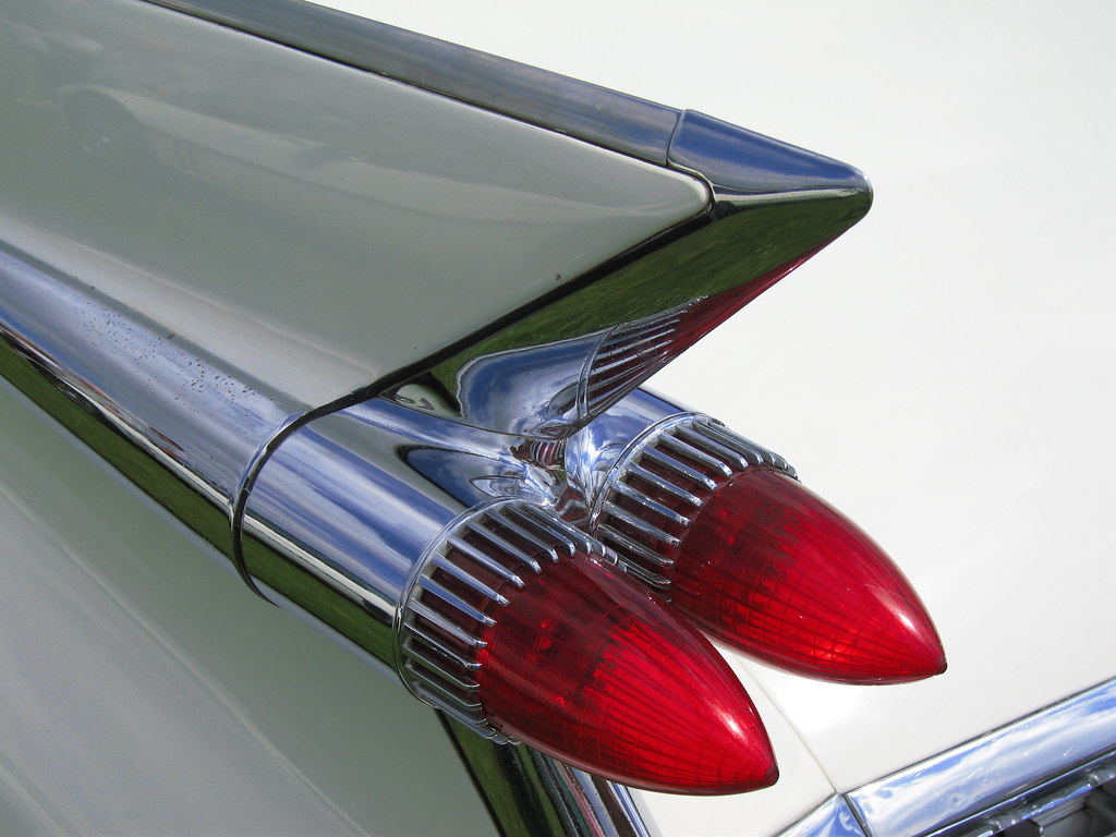 Cadillac Fleetwood Eldorado fin & light cluster detail, c1959