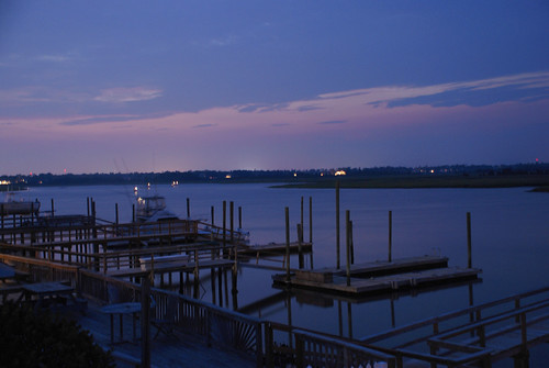 Wrightsville Soundside at Dusk 2 by Chuck Samuels, blue sunset beach dusk north carolina wrightsville